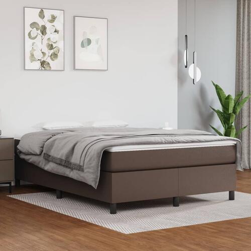 Sengeramme 140x190 cm kunstlæder brun