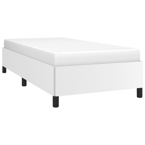 Sengeramme 90x190 cm i hvidt kunstlæder - enkeltseng