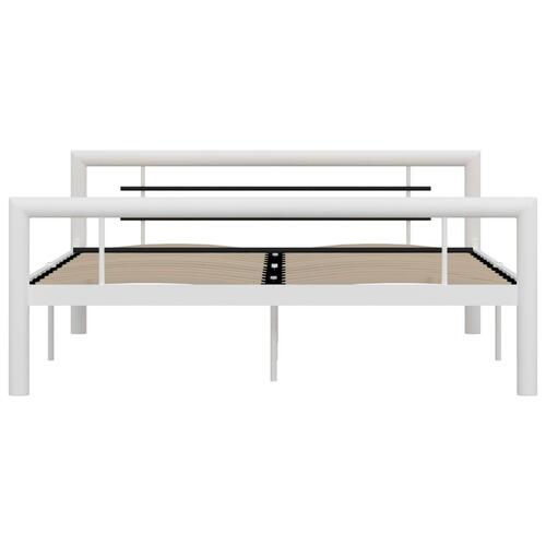 Sengestel 140x200 cm metal hvid og sort