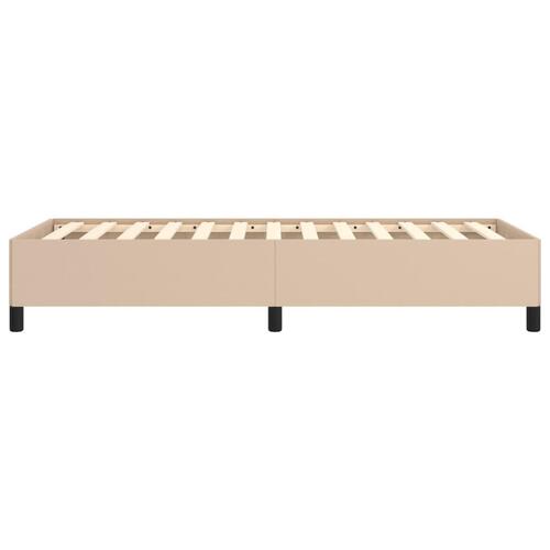 Sengeramme 90x190 cm kunstlæder cappuccinofarvet