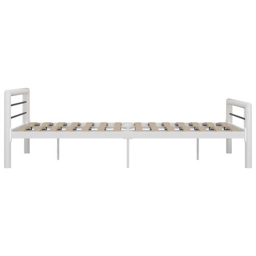Sengestel 160x200 cm metal hvid og sort