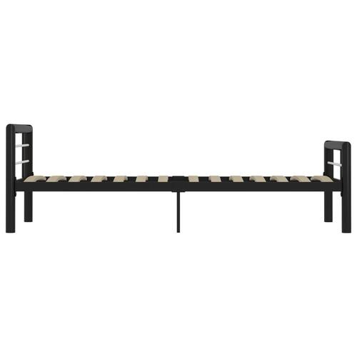 Sengestel 90x200 cm metal sort og hvid