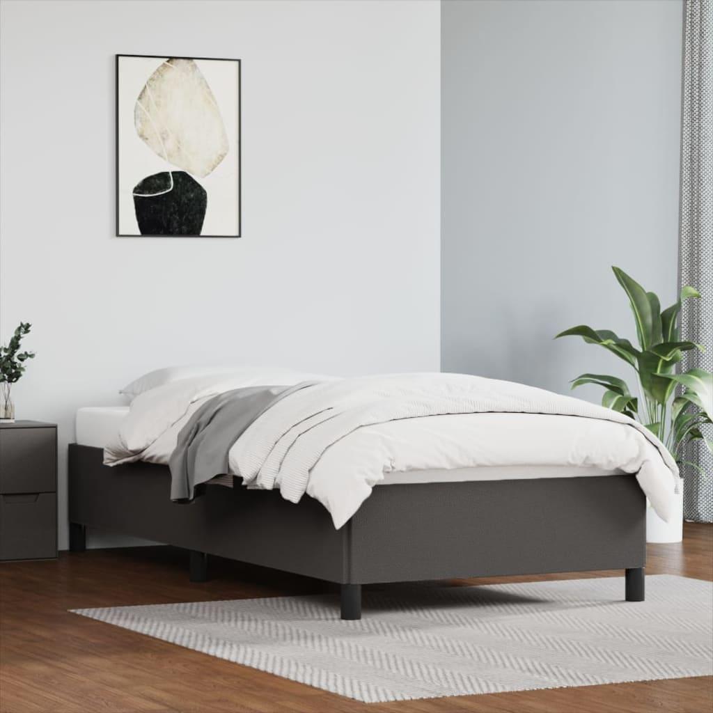 Sengeramme 90x190 cm kunstlæder grå billede