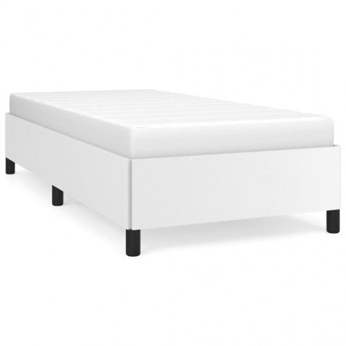 Sengeramme 90x200 cm i hvidt kunstlæder
