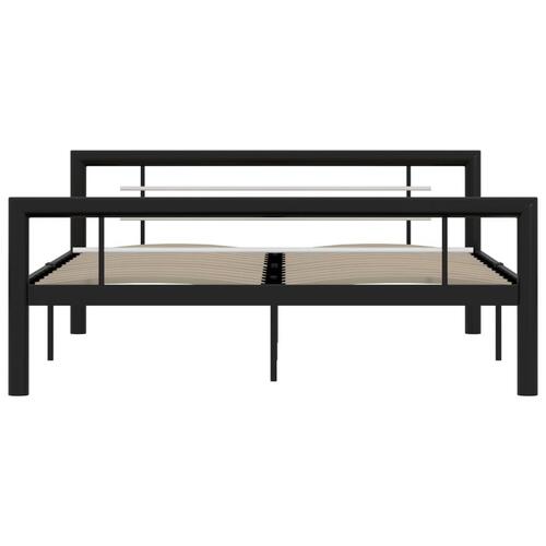 Sengestel 160x200 cm metal sort og hvid