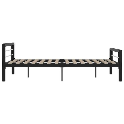 Sengestel 160x200 cm metal sort og hvid