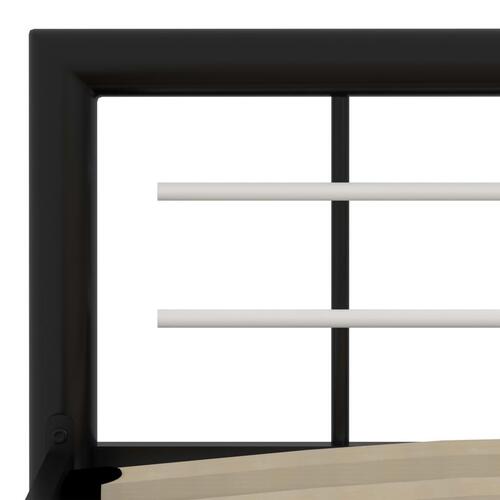 Sengestel 160x200 cm metal sort og hvid