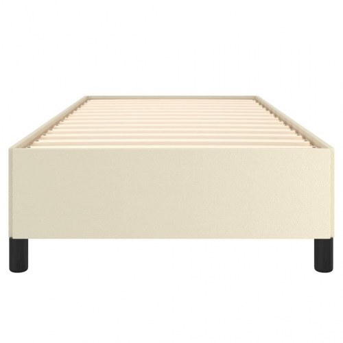 Sengeramme 90x190 cm i kunstlæder - creme