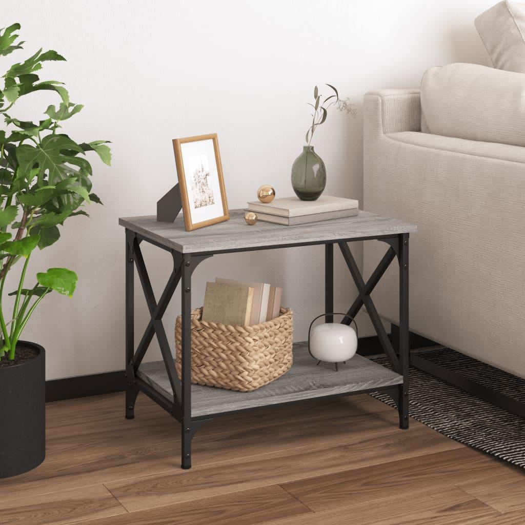 Sidebord 55x38x45 cm konstrueret træ grå sonoma-eg