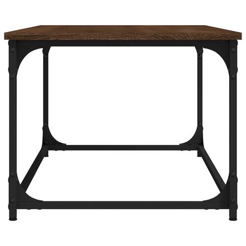Sofabord 102x50x40 cm konstrueret træ og jern brun egetræsfarve