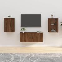 Væghængte tv-skabe 2 stk. 40x34,5x60 cm brun egetræsfarve