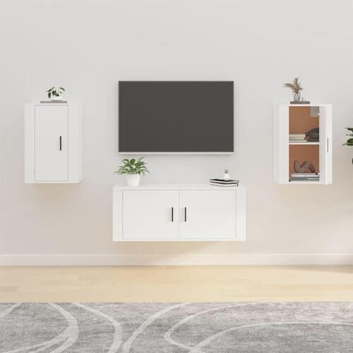 Væghængte tv-skabe 2 stk. 40x34,5x60 cm hvid