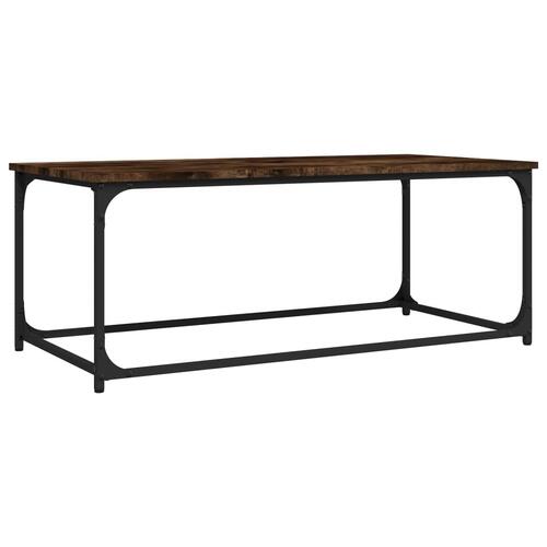 Sofabord 102x50x40 cm konstrueret træ og jern røget egetræ