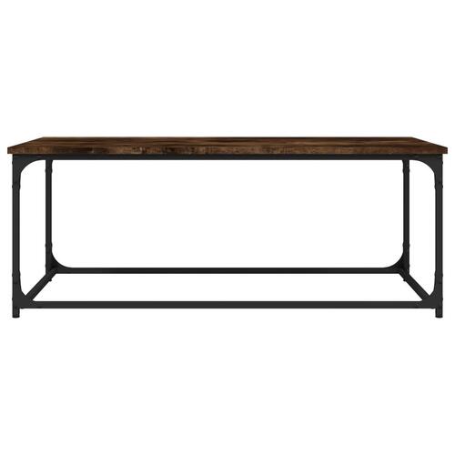 Sofabord 102x50x40 cm konstrueret træ og jern røget egetræ