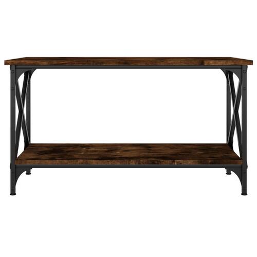 Sofabord 80x45x45 cm konstrueret træ og jern røget egetræsfarve