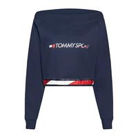 Sweaters uden Hætte til Kvinder Tommy Hilfiger Crop V Neck Mørkeblå M