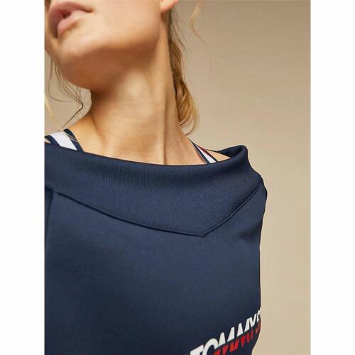 Sweaters uden Hætte til Kvinder Tommy Hilfiger Crop V Neck Mørkeblå S