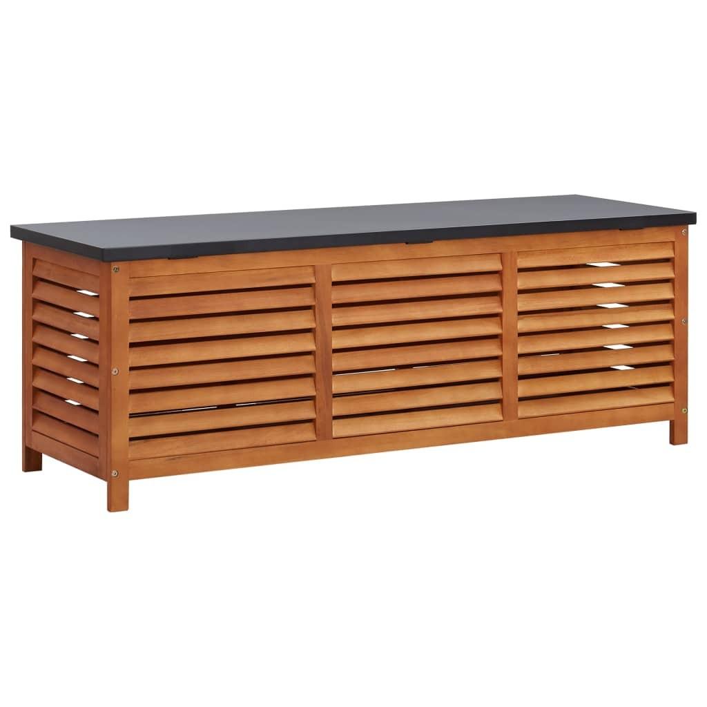 Opbevaringskasse til haven 150x50x55 cm massivt eukalyptustræ