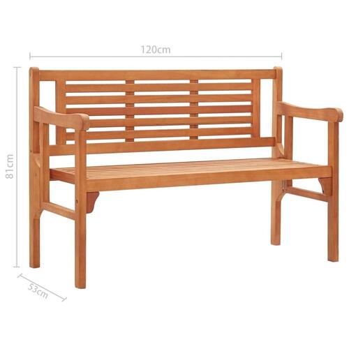 Foldbar havebænk 120 cm massivt eukalyptustræ