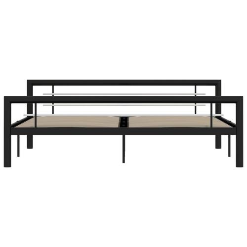 Sengestel 180x200 cm metal sort og hvid