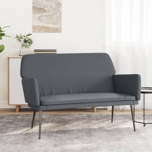 Bænk 108x79x79 cm velour mørkegrå
