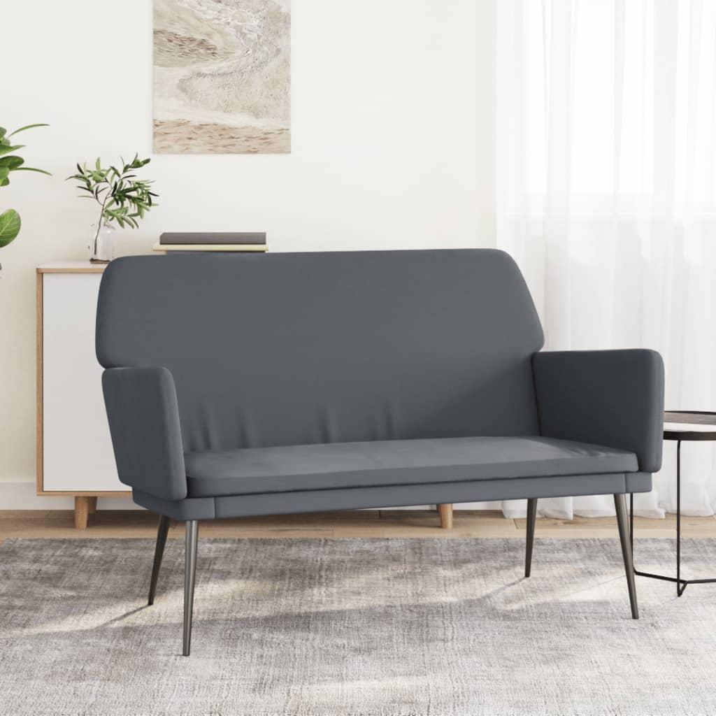 Bænk 108x79x79 cm velour mørkegrå