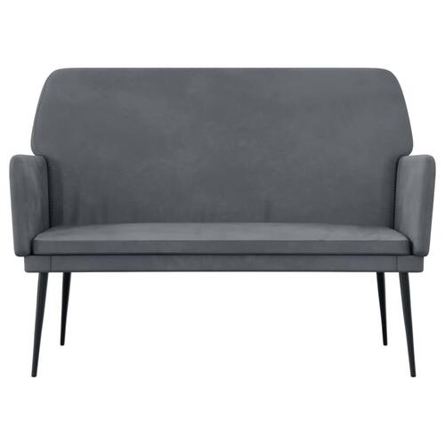 Bænk 108x79x79 cm velour mørkegrå
