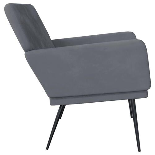 Bænk 108x79x79 cm velour mørkegrå