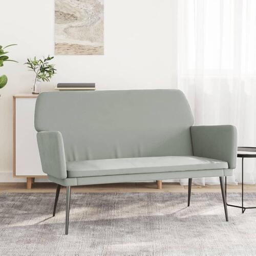 Bænk 108x79x79 cm velour lysegrå
