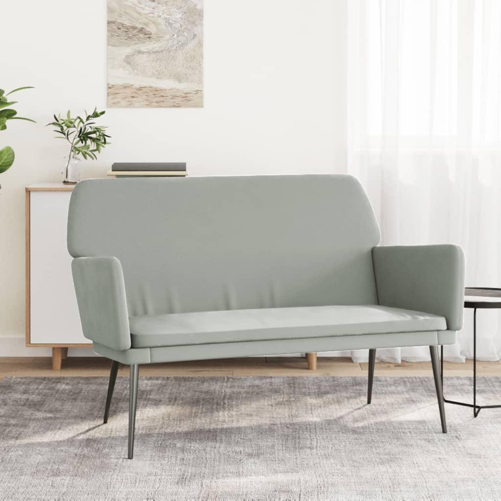 Bænk 108x79x79 cm velour lysegrå