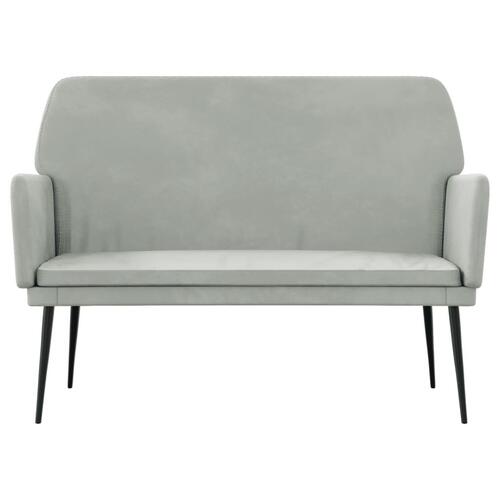 Bænk 108x79x79 cm velour lysegrå