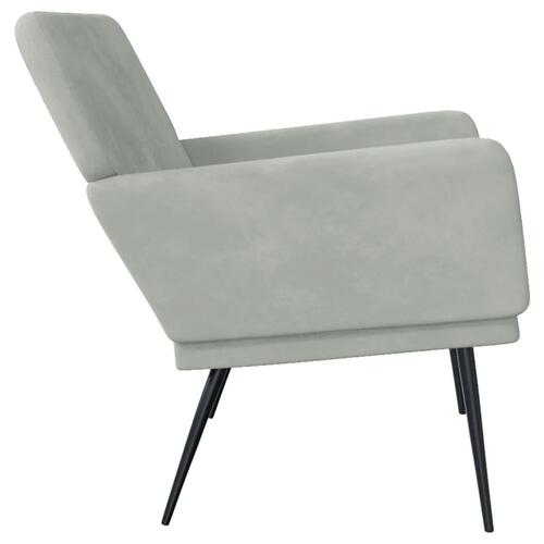 Bænk 108x79x79 cm velour lysegrå