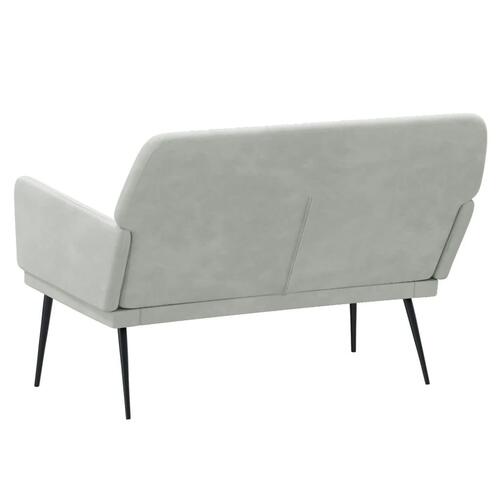 Bænk 108x79x79 cm velour lysegrå