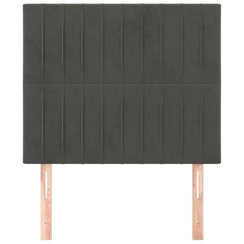 Sengegavle 2 stk. 100x5x78/88 cm fløjl mørkegrå