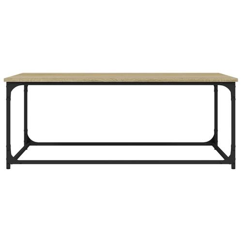 Sofabord 102x50x40 cm konstrueret træ og jern Sonoma-eg