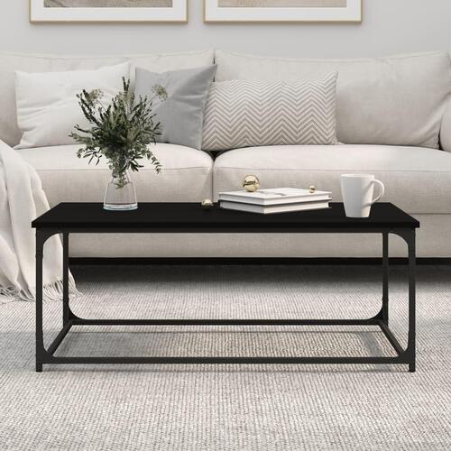 Sofabord 102x50x40 cm konstrueret træ og jern sort
