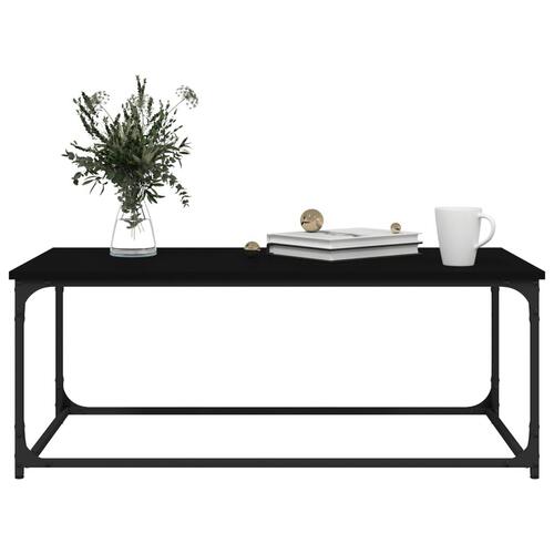 Sofabord 102x50x40 cm konstrueret træ og jern sort