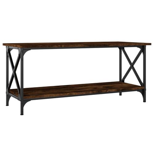Sofabord 100x45x45 cm konstrueret træ og jern røget egetræ