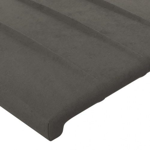 Sengeramme med sengegavl i fløjl - mørkegrå 100×200 cm (uden madras)