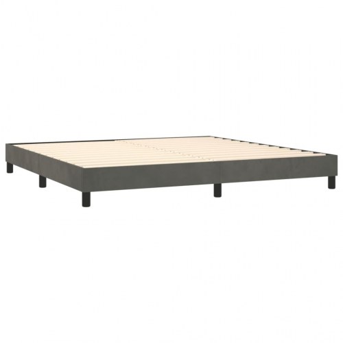 Kontinentalseng med madras 200×200 cm - fløjl, mørkegrå