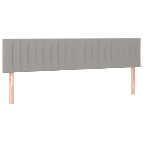 Kontinentalseng med madras 200 x 200 cm - stof, lysegrå