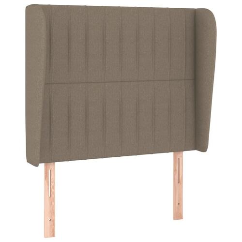 Sengegavl med kanter 103x23x118/128 cm stof gråbrun