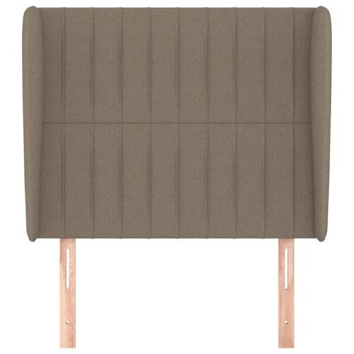 Sengegavl med kanter 103x23x118/128 cm stof gråbrun