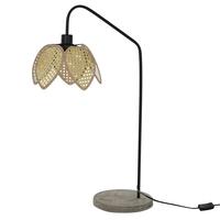 Bordlampe Sort Grå Metal Brun Rattan 250 V 60 W (25 x 50 x 81 cm)