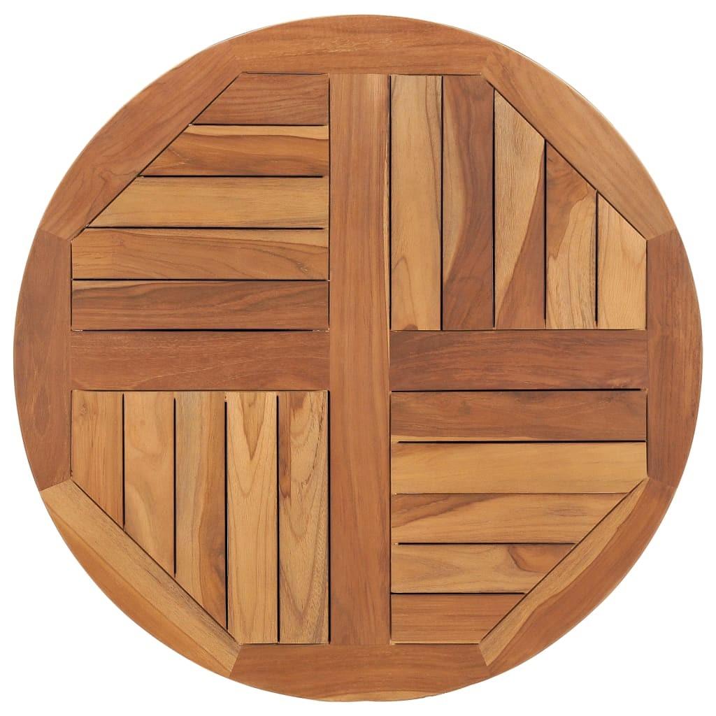 Bordplade 2,5 cm 70 cm rund massivt teaktræ
