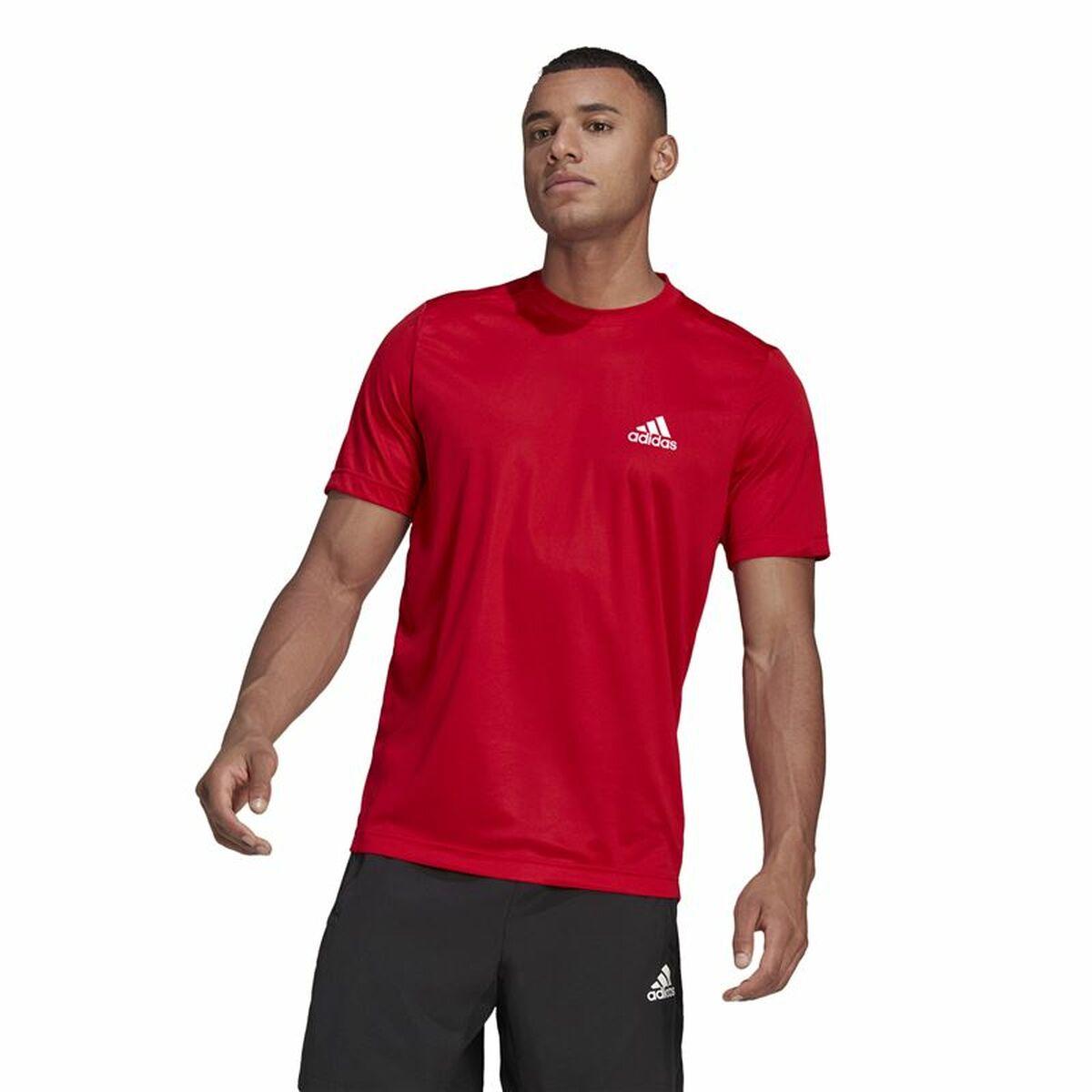 Kortærmet T-shirt til Mænd Aeroready Designed To Move Adidas Designed To Move Rød L