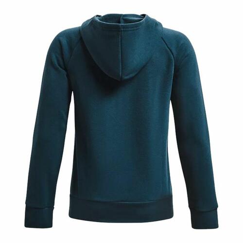 Hættetrøje til Børn Under Armour Rival Fleece Hoodie Cyan 10-12 år