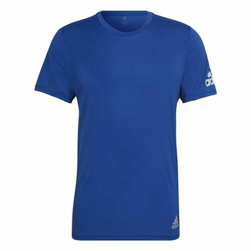 Kortærmet T-shirt til Mænd Adidas Run It Blå S
