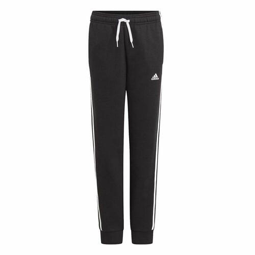 Træningsdragt til børn underdele Adidas Essentials 3 Ban Sort 7-8 år