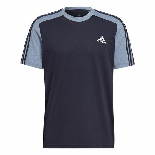 Kortærmet T-shirt til Mænd Adidas Essentials Mélange Mørkeblå M